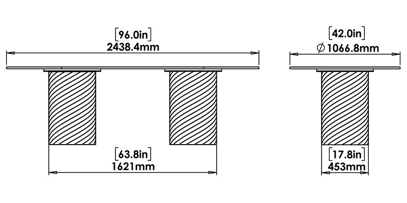 Brixton Dining Table dimensions
