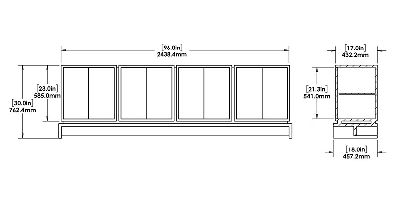Midnight Grey Sideboard dimensions