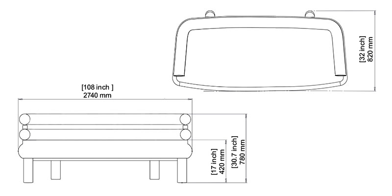 Donne Four Seater Tire Sofa dimensions