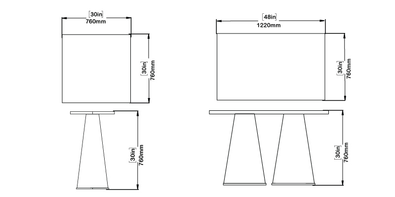 Abeo Dining Table dimensions