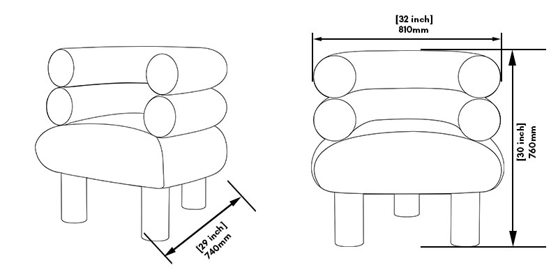Casa Tire Chair dimensions