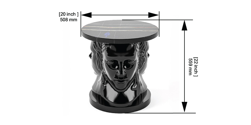 Face End Table dimensions