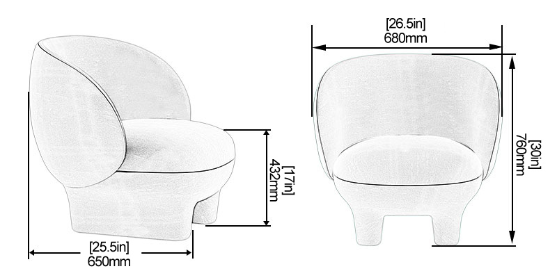 Crimson Armchair dimensions