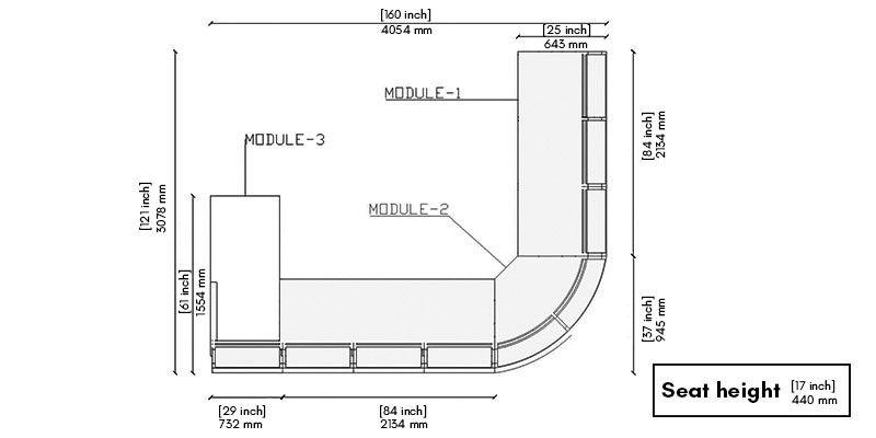 Alexander Sofa dimensions