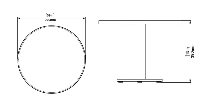 Eclipse Round Pedestal Table dimensions