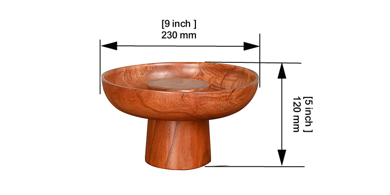Wooden Pedestal Fruit Bowl dimensions