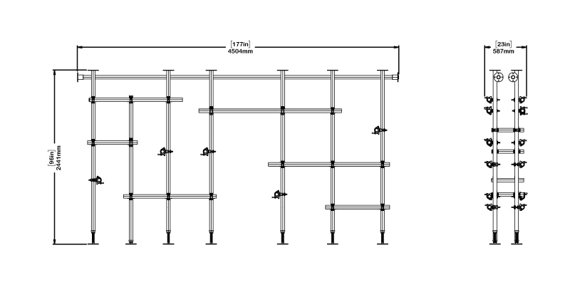 Scaffolding Shelving Unit dimensions