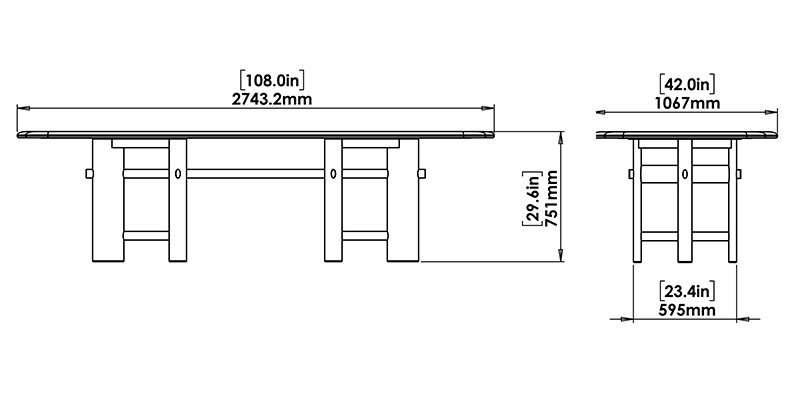 Maysen Dining Table dimensions
