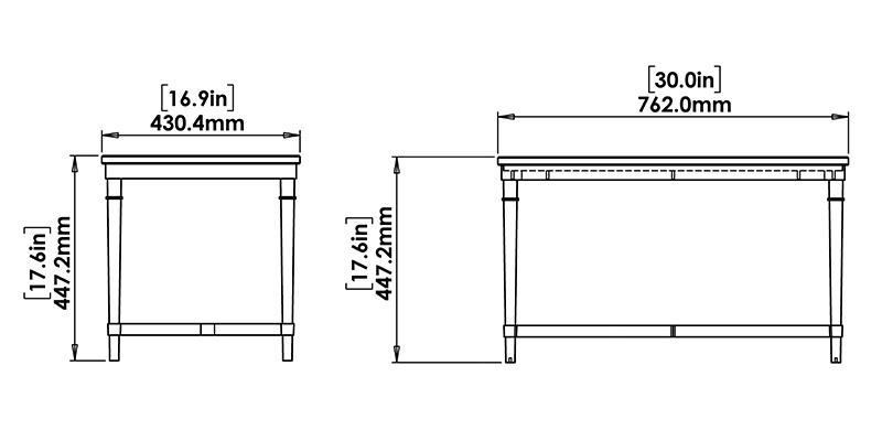 Avalon Coffee Table (Small) dimensions