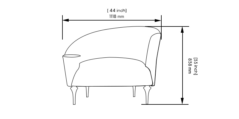 Lucia Chair dimensions