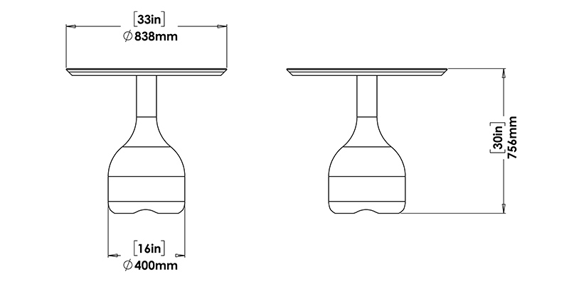 Aurelia Dining Table dimensions