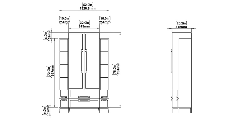 Magnus Bar Cabinet dimensions