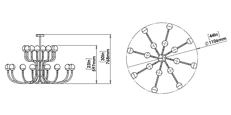Dawn Chandelier dimensions