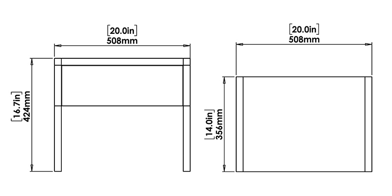Cedar Bedside Table dimensions