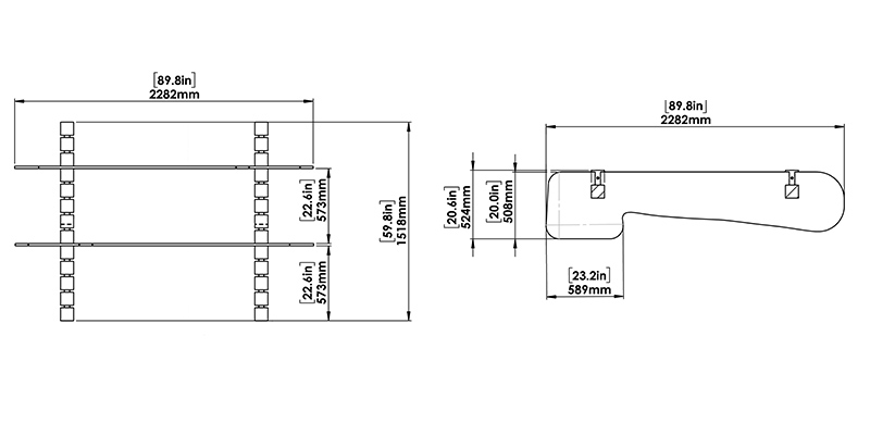 Luna Henge Shelves dimensions