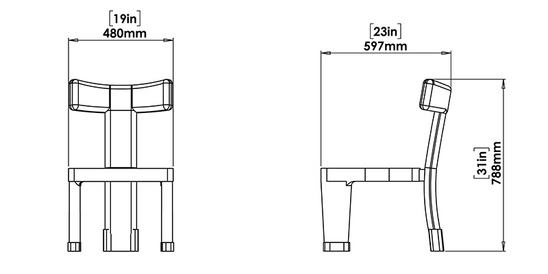 Elise Dining Chair dimensions