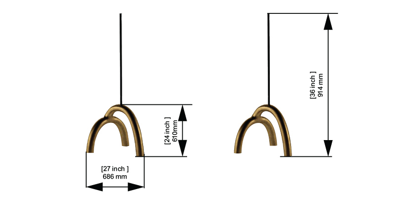 Willow Ceiling Light dimensions