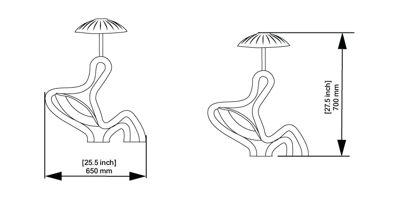Iris Table Lamp dimensions