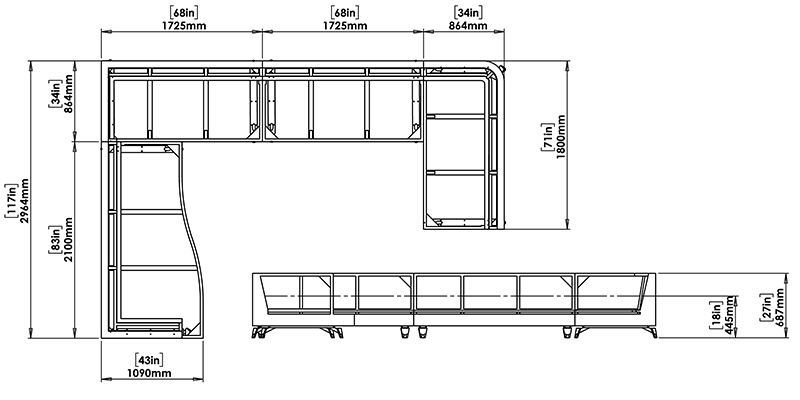 Edward Sofa Set dimensions