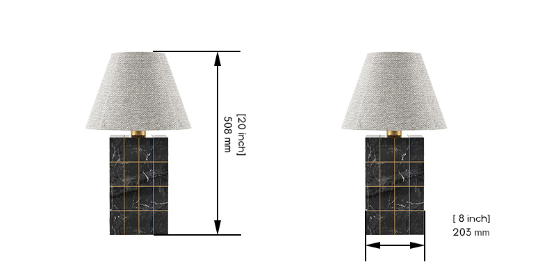 Block Table Lamp dimensions