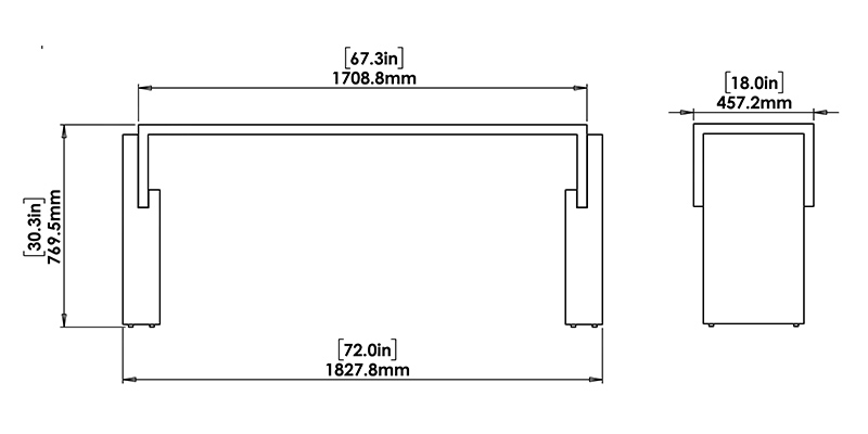Etta Console Table dimensions