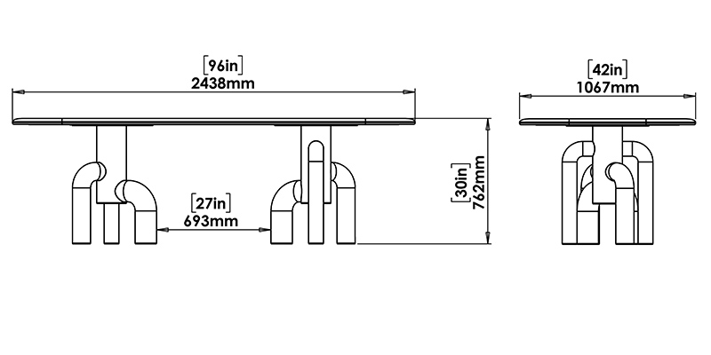 Maeve Dining Table dimensions