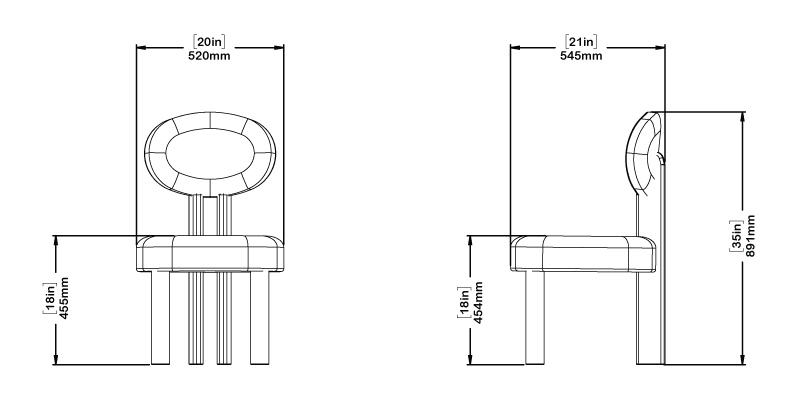 Hazel Dining Chair dimensions