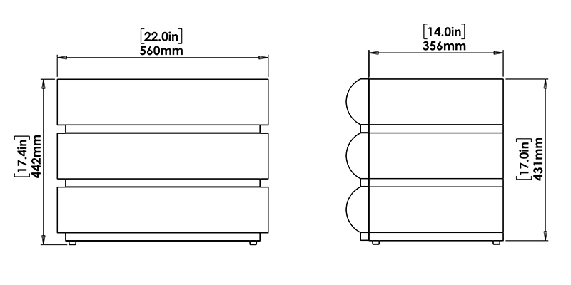 Esme Bedside Table dimensions
