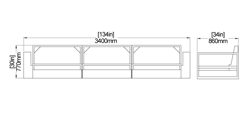 Opus Sofa dimensions