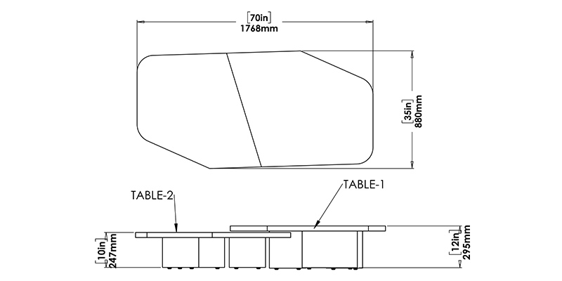 Quinn Coffee Table dimensions