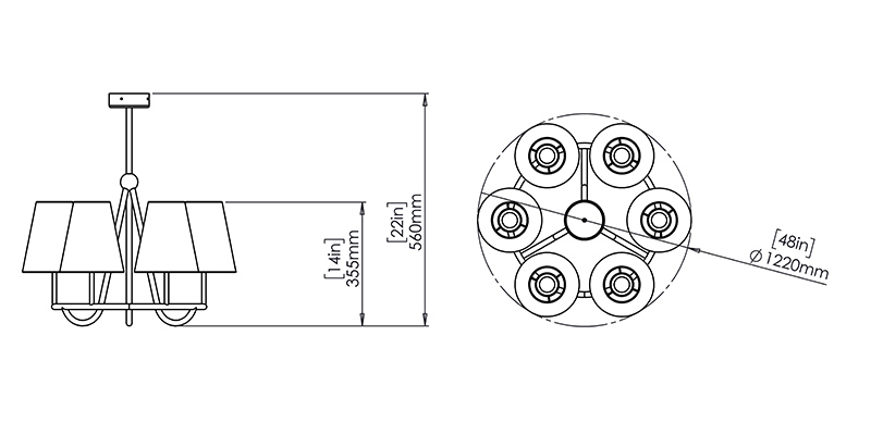 Stella Ceiling Light dimensions