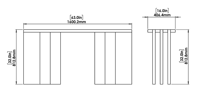 Ace Console Table dimensions