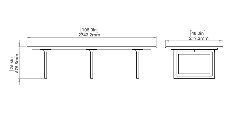 Natura Element Dining Table dimensions