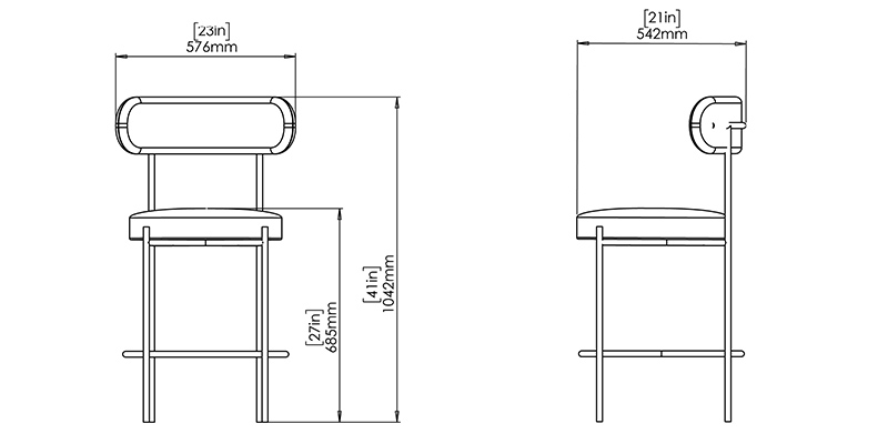 Archie Bar Chair dimensions
