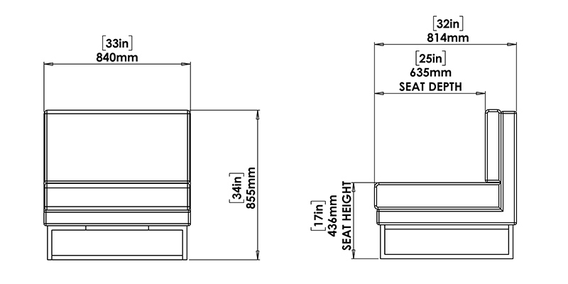 Majestic Lounge Chair dimensions