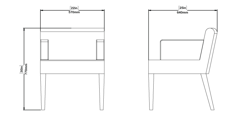 Bella Accent Armchair dimensions