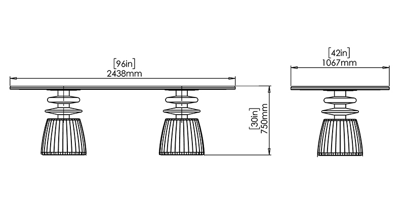 Regalia Dining Table dimensions