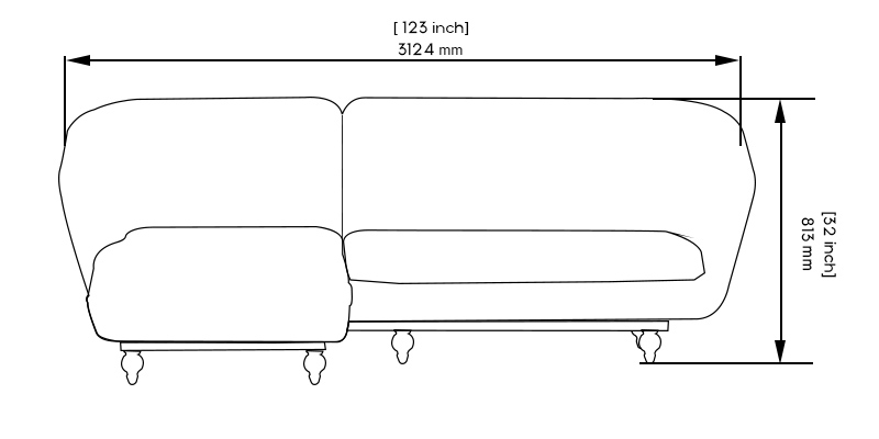 Murphy Sectional Sofa dimensions