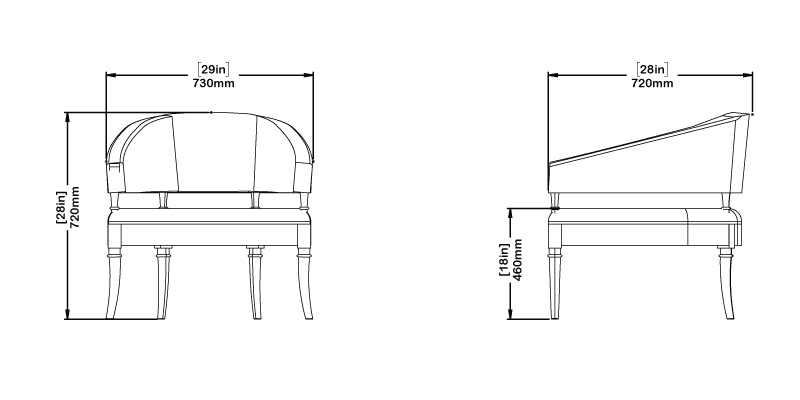 Zerina Chair dimensions