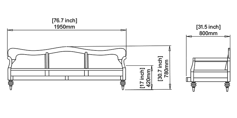 Alex Sofa dimensions