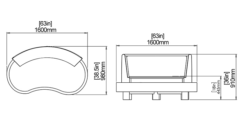 Briana Two Seater Sofa dimensions