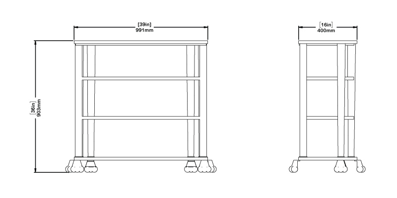 York Console Table dimensions
