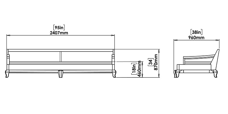 Charles Sofa dimensions