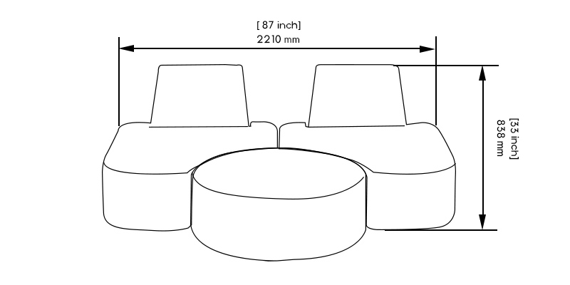 Moon Sofa dimensions