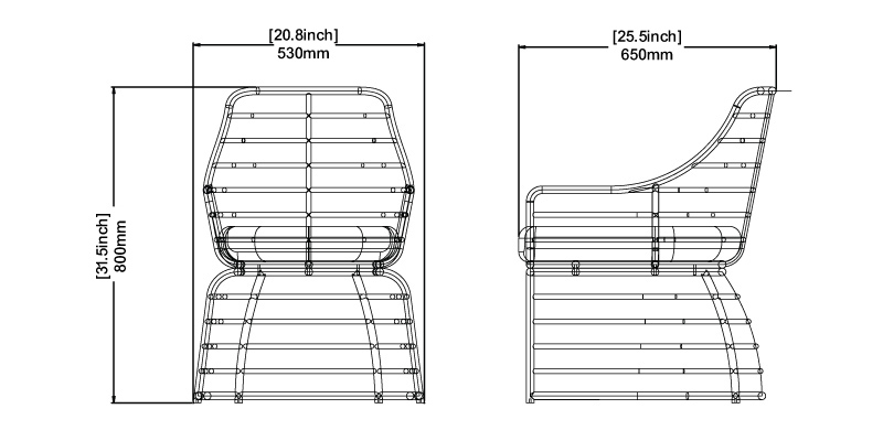 Graphite Grace Chair dimensions