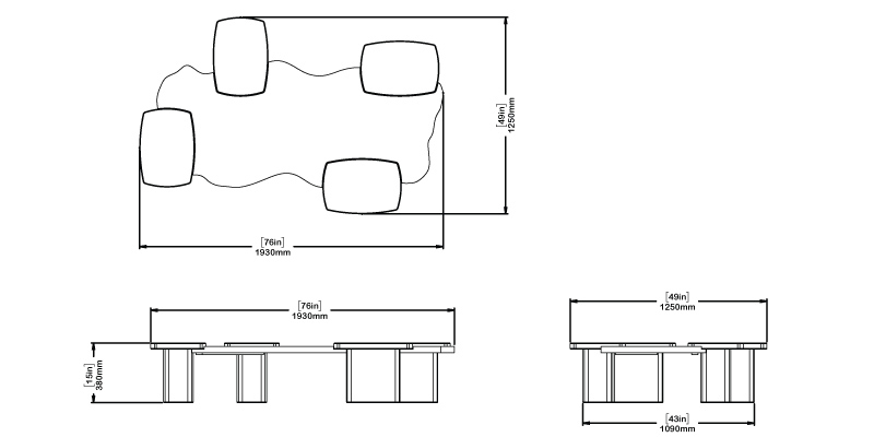 Elemental Bridge Coffee Table dimensions