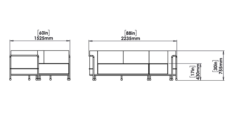 Alfresco Sectional Outdoor Sofa dimensions