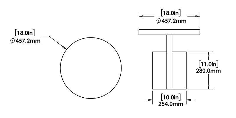 Terra End Table dimensions