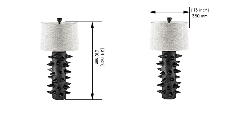 Spiked Noir Table Lamp dimensions