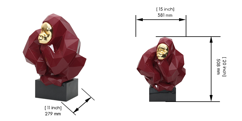 Wandering Gorilla Sculpture dimensions